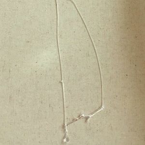 Silver tree branch necklace