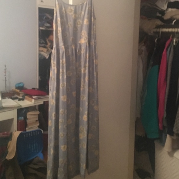 Flower/plaid maxi dress