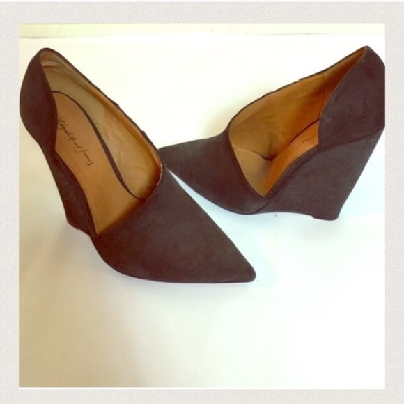 Elizabeth and James Shoes - Elizabeth & James side cut suede wedges