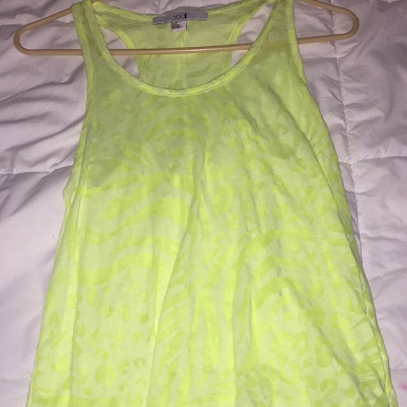 Yellow printed sheer top