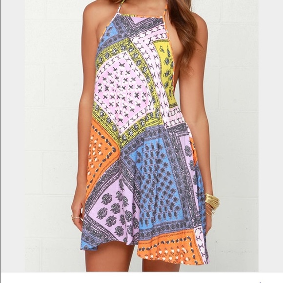Mink Pink Sunset Patchwork Dress