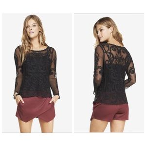 Express baroque lace top