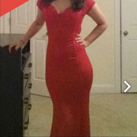 Red long sexy dress
