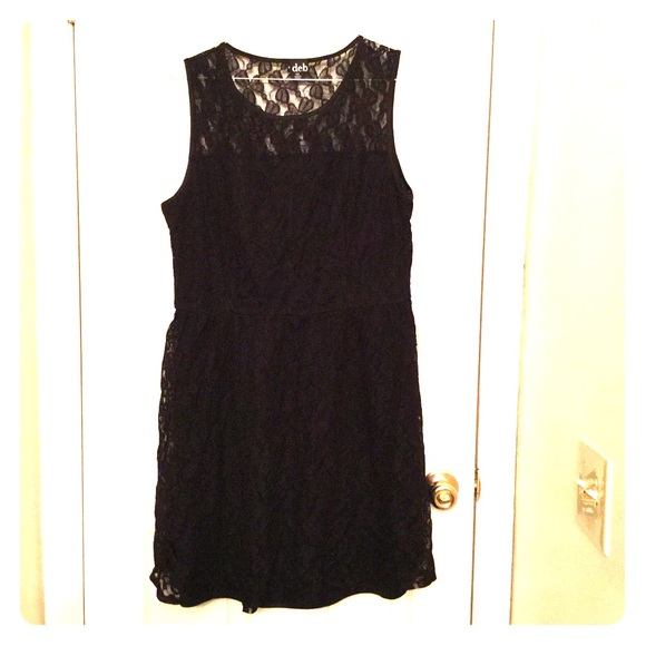 All black lace plus size dress