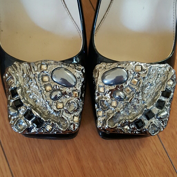 Prada Black Patent Pumps w/gems authentic sz6 - Picture 2 of 4