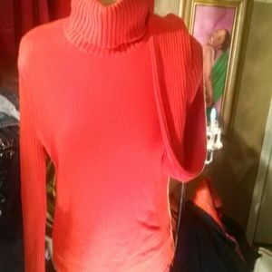 WOMEN'S DKNY SWEATER TANGERINE TURTLE NECK *Medium