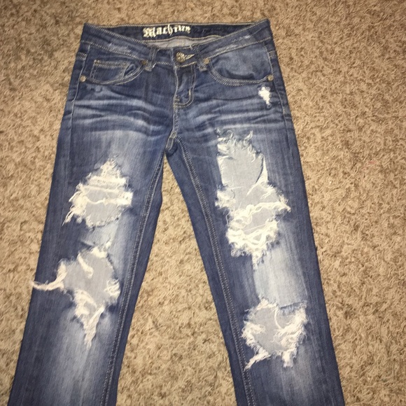 Super distressed ripped skinny jeans