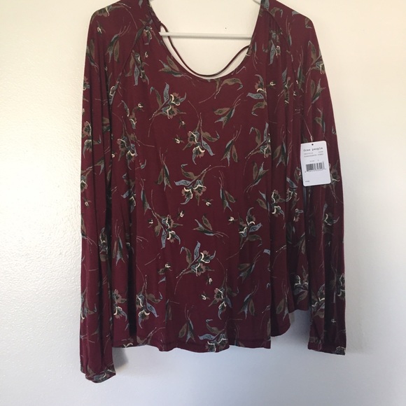 Free People Burgundy Top