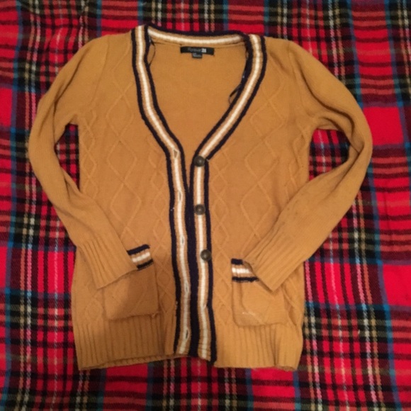Forever 21 Mustard & Blue Cardigan