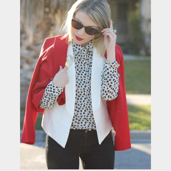 Black and white heart button down