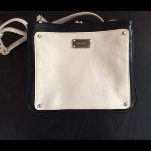 Nine West black and white cross body.