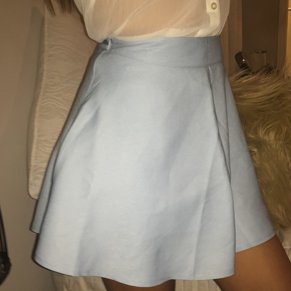 OASAP ROUND SKIRT LIGHT BLUE - Picture 1 of 2