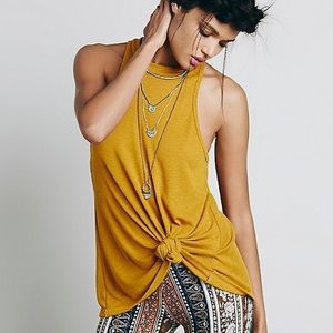 NWOT free people mock me tee high neck tank top S