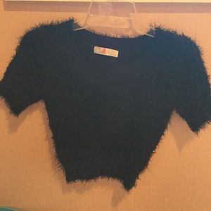 AA fuzzy crop top