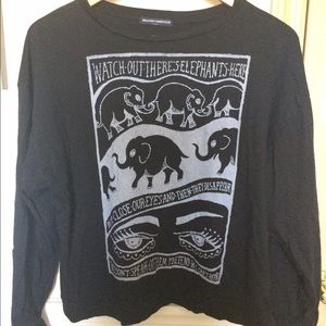 Brandy Melville 'Elephants' Graphic Long Sleeve
