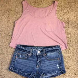 Pink American Eagle crop top