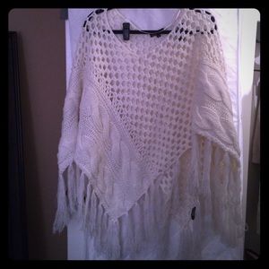 Brand new w out tag. Cecico White knit poncho