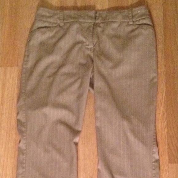 Maurice's tan/beige thin striped slacks