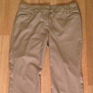 Maurice's tan/beige thin striped slacks