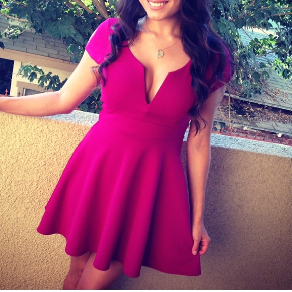 Super sexy fuchsia peplum style dress