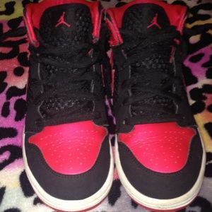 Red & black Nike Air Jordan's