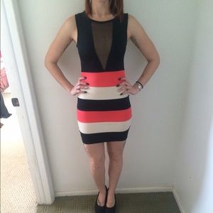 ARDEN B mesh bodycon dress