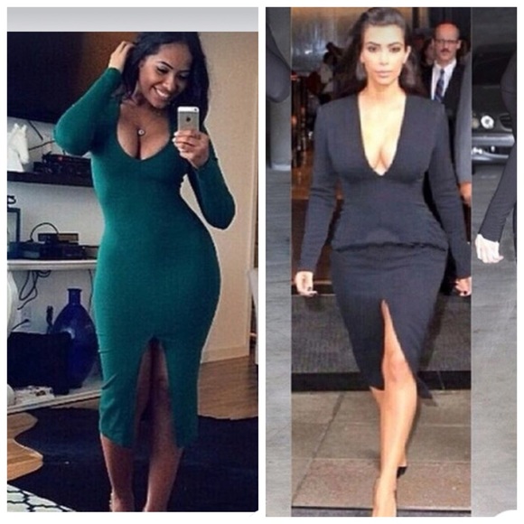🚨Price drop 🚨Long sleeve low cut party dress - Picture 1 of 2