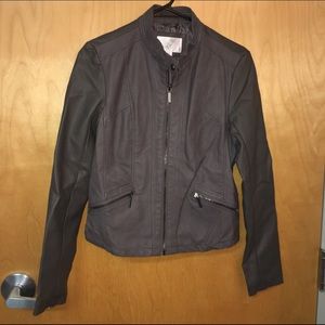 Brand New Zip Up Gray Snakeskin Leather Jacket