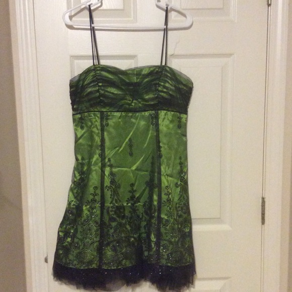 Junior Green and Black Blondie Party Dress