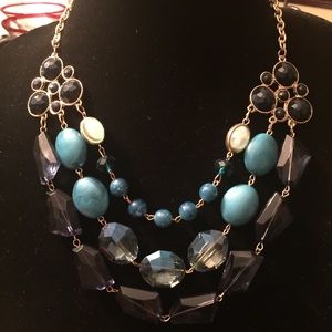 Blue crystal necklace