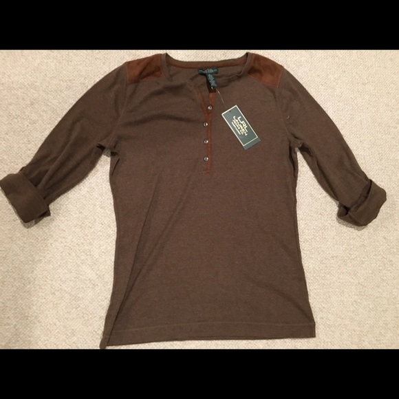 NWT Lauren Ralph Lauren 3/4 sleeve Shirt