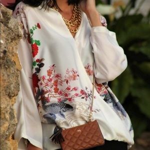 Zara Floral Silky Shirt/Blouse