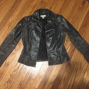 Newport News Crackled Brushed Leather Jacket 6