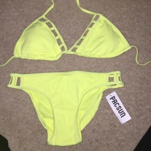 Pac Sun neon yellow bikini
