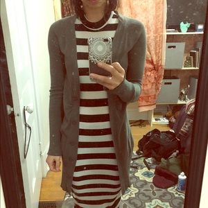 Olive Green Long Line Cardigan