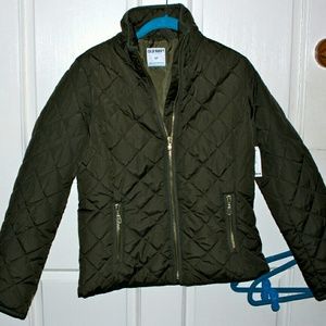 Olive green small NWT Old Navy quilted jacket