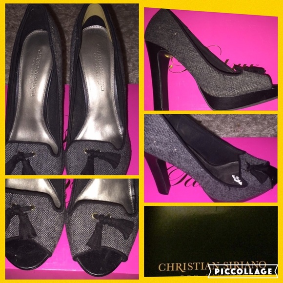 Christian Siriano denim peep toe.