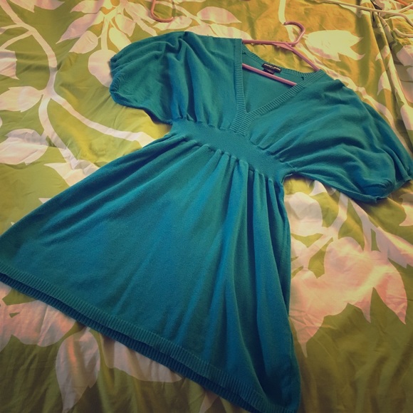 Guess teal sweater tunic with dolman sleeves - Picture 1 of 2