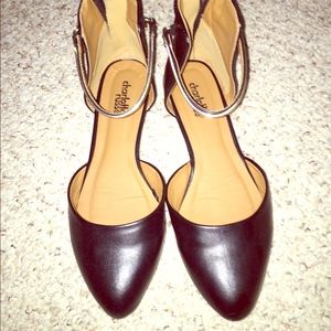 Cute black zippered formal flats