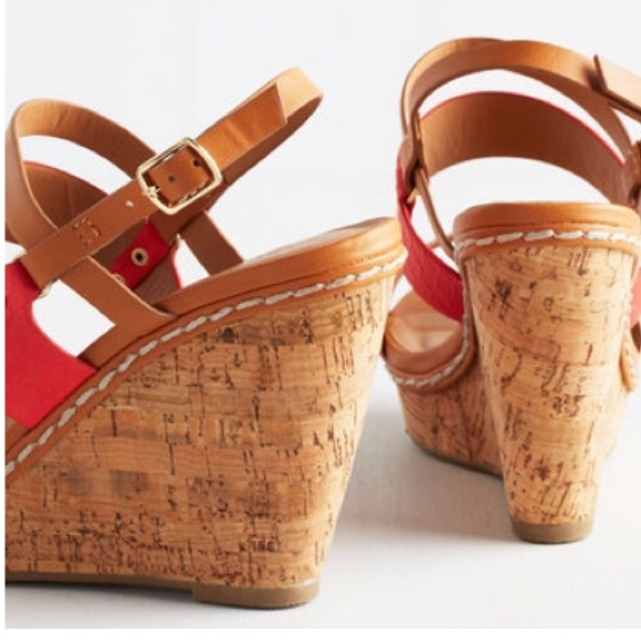 🎉SOLD🎉Keep Up the Good Cork wedge in Coral - Picture 3 of 4