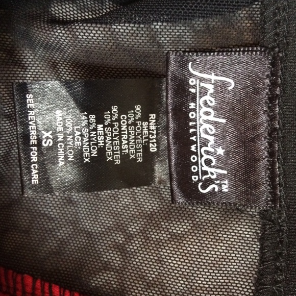 Red Fredericks of Hollywood Strapless scuba dress. - Picture 4 of 4