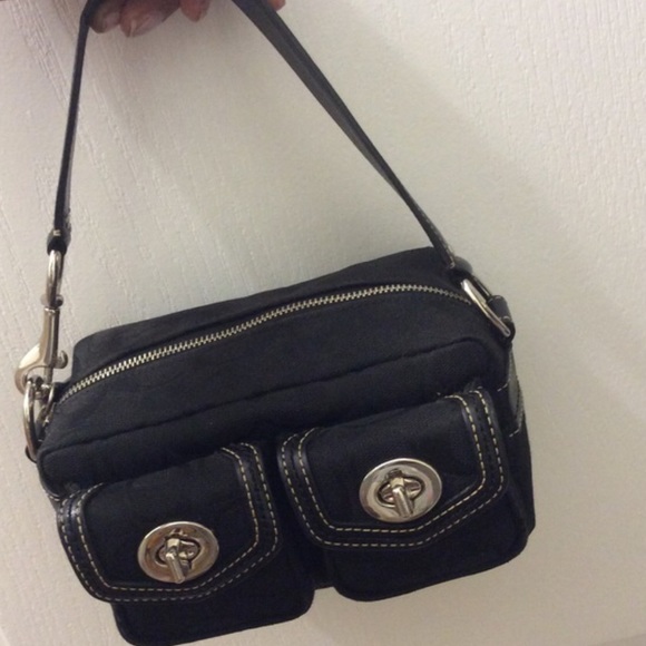Small Black Coach bag/box Clutch
