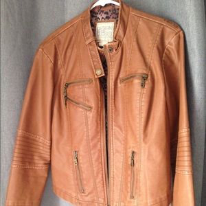 Brown faux leather jacket
