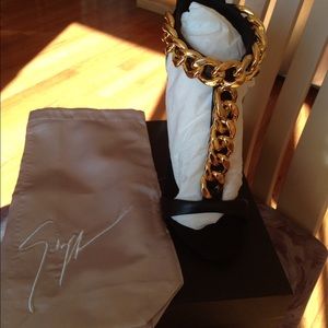 Giuseppe Zanotti Gold Chain Alien 115 Leather