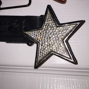 Belt by BEBE w/stone buckle & 2 belts black & tan