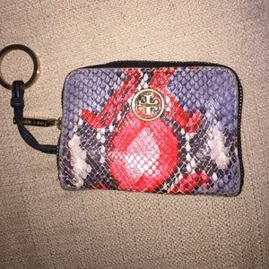 Tory Burch authentic coin purse red/blue "skin"