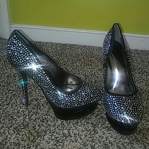 Rhinestone pumps