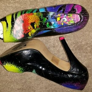 Rainbow zebra heels