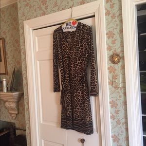 Leopard print jersey dress