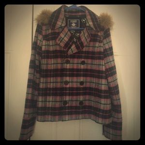 VS PINK plaid wool jacket